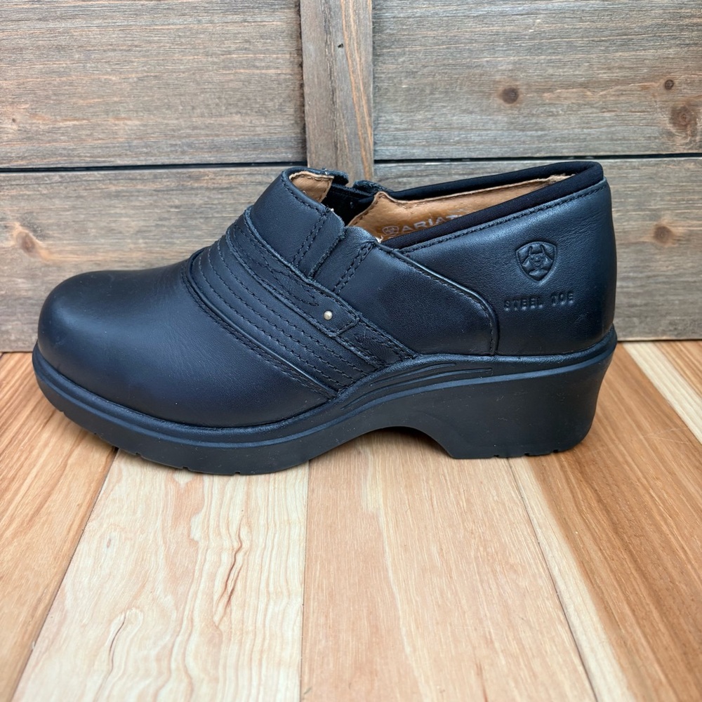 ARIAT #10002368 WOMEN'S STEEL SAFETY TOE BLACK CLOG Sz 7C 7 Wide - Picture 8 of 14